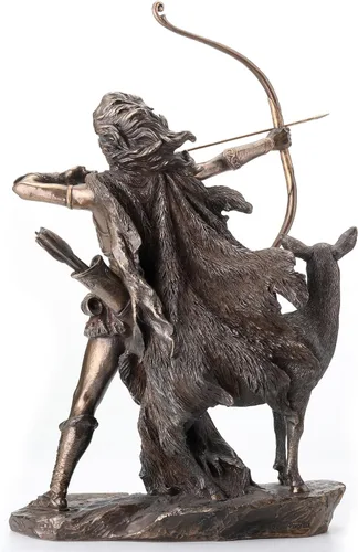 Miniatura 2 de Veronese Design 12 1/4 pulgadas Artemis Diosa de la caza y el desierto Escultura griega de resina fundida en frío con acabado de bronce