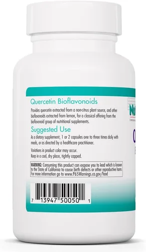Miniatura 3 de Nutricology Quercetina Bioflavonoides - Suplemento de quercetina con complejo bioflavonoide limón - Antioxidante y apoyo inmunológico