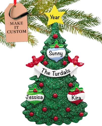 Miniatura 10 de Adorno Personalizado Grande para Familia de 10 Piezas 2025 Personalización Gratuita en 24h Adornos de Navidad para Árbol Recuerdo