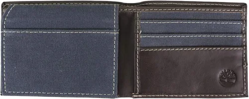 Miniatura 2 de Timberland Cartera de lona de cuero Baseline para hombre con bolsillo abatible adjunto