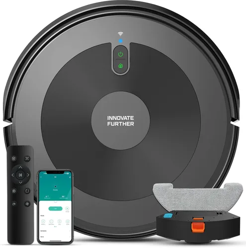 Robot aspiradora y trapeador: aspiradora robótica 3 en 1 de 5000 Pa con navegación inteligente, control de Alexa y aplicación, limpieza de horarios,