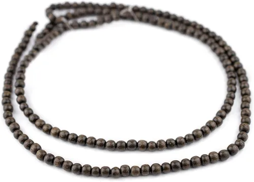 Miniatura 3 de TheBeadChest - Cuentas redondas de madera gris natural (0.157 in)