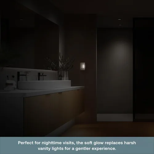 Miniatura 4 de Interruptor de luz nocturna simple de Deako, luz LED blanca cálida, sensor de encendido/apagado automático, un solo polo, requiere cable neutro