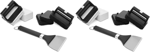 Miniatura 10 de Weber Kit de limpieza de plancha, 8 piezas – Rascador de plancha resistente, almohadillas para fregar, piedras de limpieza y asas de fácil agarre