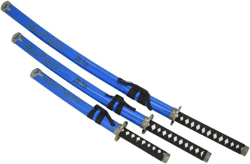 Miniatura 6 de Snake Eye Tactical Juego de katana samurái de 3 piezas con diseño de dragón de dos tonos