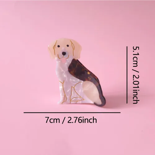 Miniatura 2 de Pinzas para el pelo de Beagle, pequeñas pinzas de garra para niñas, pinzas de acetato para mujeres (S15)