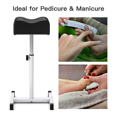 Miniatura 6 de CHAOEEMY Reposapiés de pedicura, taburete de pedicura de altura ajustable, soporte de pedicura para salón en casa, tatuaje, tecnología de uñas Negro