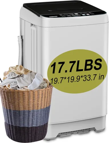 Miniatura 13 de KRIB BLING Lavadora portátil completamente automática de 17.7 libras, lavadora compacta con pantalla LED, descarga de drenaje, 10 programas