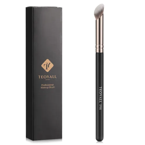 TEOYALL Mini Brocha de Contorno Nasal, Brocha Sintetica para Corrector Bajo los Ojos para Mezclar, Fijar y Pulido con Cosmético Líquido, Crema y