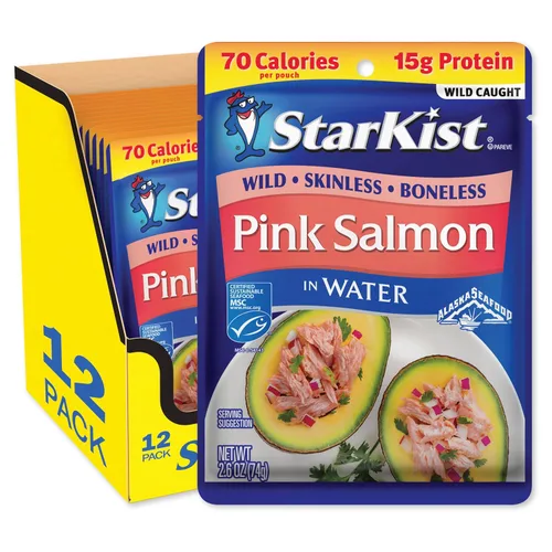 StarKist Wild Pink Salmon - Sin hueso, sin piel, bolsa de 2.6 onzas (paquete de 12)