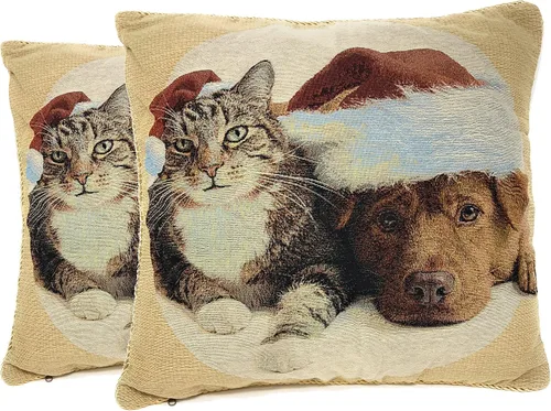 Miniatura 22 de Tache - Funda de almohada roja de Papá Noel, 1 pieza de 16 x 16 pulgadas, tapiz festivo, lindo Papá Noel está llegando a la ciudad, funda de almohada