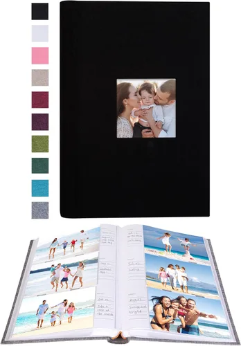 Miniatura 7 de Mublalbum Álbum de fotos de 4 x 6 pulgadas, 300 fotos, cubierta de lino con áreas de notas, libro de fotos para boda, familia, bebé y vacaciones