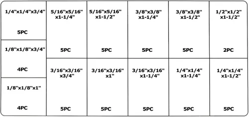 Miniatura 4 de Llave de Polea - Juego de Llaves Cuadradas 60 piezas - Juego de Llaves, Llaves de Tensión, Llaves en Blanco - Caja de Llaves de Plástico - Llaves