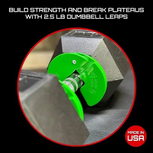 Miniatura 2 de Micro Gainz - Placa fraccional para mancuernas de 1.25lb, ideal para micro cargas, (elige color) juego de 4 placas fraccionales, diseñadas para Verde