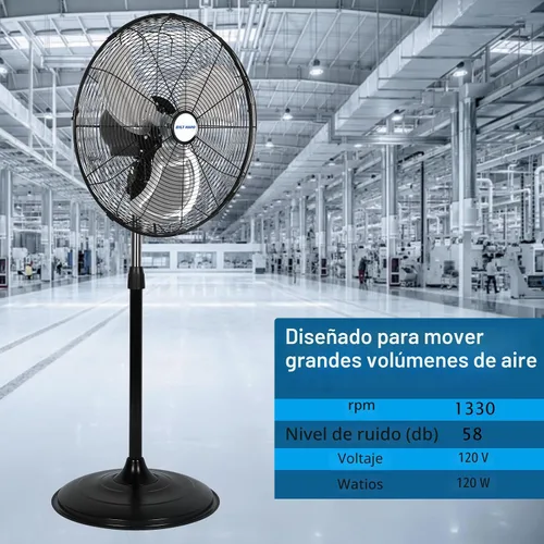 Miniatura 3 de BILT HARD - Ventilador de pie industrial de metal, resistente, de alta velocidad, oscilante, aspas de aluminio, 3 velocidades y certificado UL