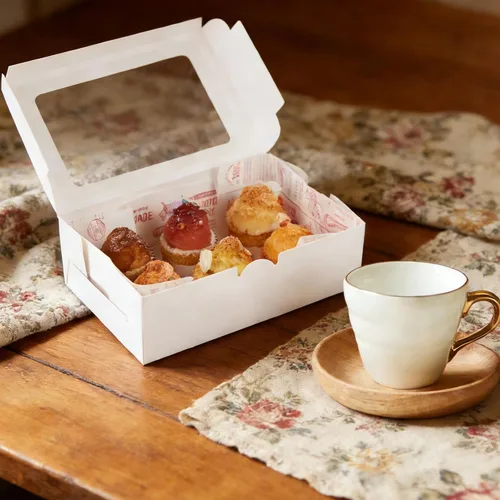 Miniatura 3 de Cajas blancas para panadería con ventana, 9 x 6 x 3 pulgadas, para pasteles, postres, empaques de tartas, ideales para fiestas de cumpleaños