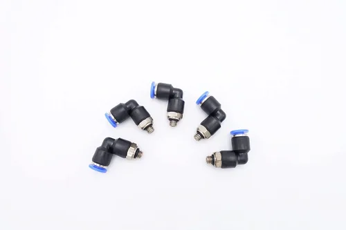 Miniatura 25 de Empuje para conectar conexión de tubo de 1/4" OD x 1/8" rosca NPT macho, codo neumático macho de aire línea de agua de aire de 90 grados codo