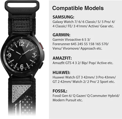 Miniatura 4 de ULTIMAL Correa Compatible con Samsung Galaxy Watch 7 6 5 4 de 40mm 44mm/ Galaxy Watch 6 4 3 Classic/Galaxy Watch 5 Pro de 45mm/Active 2, Correa