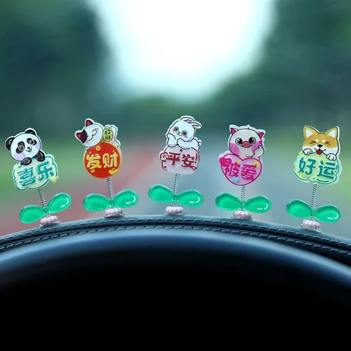 Miniatura 8 de ZOSTLAND Adorables decoraciones de tablero de automóvil, adornos de coche de dibujos animados, divertido adorno de escritorio, fantásticas
