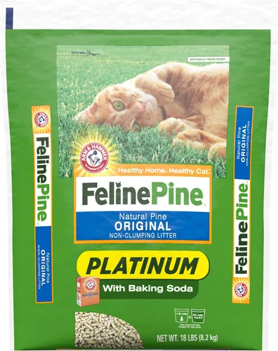 Miniatura 10 de Feline Pine Platinum - Arena para gatos no aglutinante, arena para gatos de pino felino, 17 libras