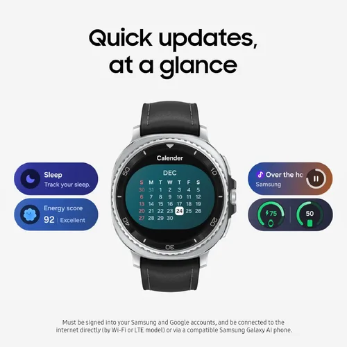 Miniatura 5 de Samsung Galaxy Watch 8 Classic (2025) - Reloj inteligente Bluetooth de 46 mm + tarjeta de regalo, diseño de cojín, bisel giratorio, botón rápido