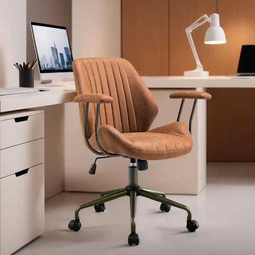 Miniatura 29 de HOOOWOOO Silla de Oficina Ergonómica, Silla de Escritorio Moderna de Computadora de Media Siglo, Silla Ejecutiva Cómoda con Asiento Extra Ancho