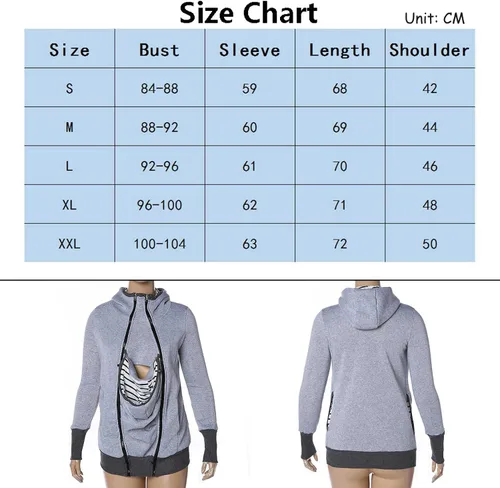 Miniatura 6 de Sudadera con capucha de canguro de maternidad multifunción 3 en 1 para mujer para bebé y madre