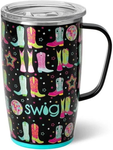 Miniatura 37 de Swig Life Taza de Viaje de 18 oz, Vaso Aislante con Asa y Tapa, Taza de Café de Viaje, Compatible con Portavasos, Acero Inoxidable, Vaso de 18 oz