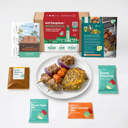 Miniatura 12 de eat2explore Kit de cocina global para adultos, recetas auténticas, especias esenciales y maridajes de bebidas, perfecto para citas nocturnas