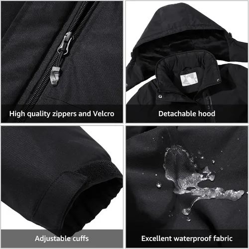 Miniatura 7 de CAMELSPORTS Chaqueta impermeable de esquí de montaña para mujer, con forro polar, impermeable, resistente al viento, con capucha para otoño e