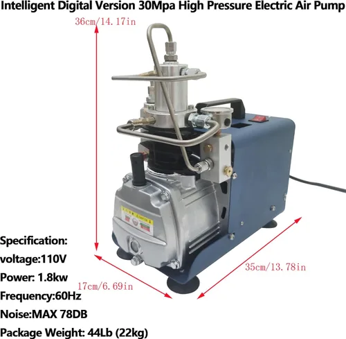 Miniatura 2 de Bomba de aire eléctrica de alta presión de 30Mpa Presión-temperatura se puede establecer Versión digital inteligente Bomba de compresor de aire