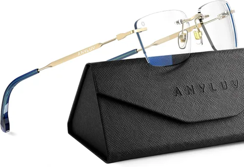 Miniatura 10 de ANYLUV Rimless Blue Light Glasses for Women/Men, Fashion Lightweight Blue Light Blocking Glasses with Stylish Metal Temples