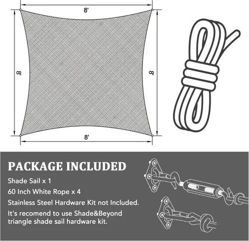 Miniatura 7 de Shade&Beyond Vela de Sombra Solar Rectangular 10'X15' Toldo Permeable Turquesa para Patio Jardín Patio Cubierta Pérgola