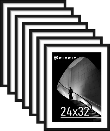Miniatura 15 de Picrit Marco negro para póster de 24 x 34 pulgadas, paquete de 7 unidades, para fotos de 20 x 30 pulgadas con paspartú o de 24 x 34 pulgadas sin