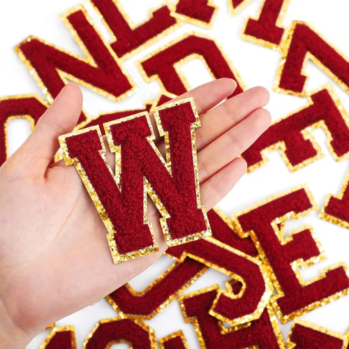 Miniatura 19 de Waydress 26 Piezas Parches de Letras de Felpilla para Planchar de 4.5 Pulgadas Parches de Letras del Alfabeto A-Z de Felpilla para Coser