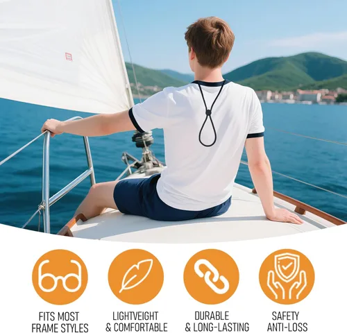 Miniatura 3 de Correa para lentes, correa ajustable para lentes de sol, correas para niños, mujeres y hombres, soportes para anteojos alrededor del cuello, 1