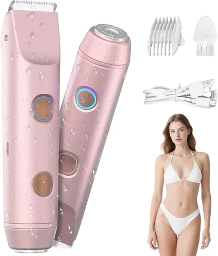 Miniatura 8 de Recortadora de bikini para mujer – Maquinilla de afeitar eléctrica de doble cabeza, IP67 impermeable USB-C recargable para línea de bikini, axilas