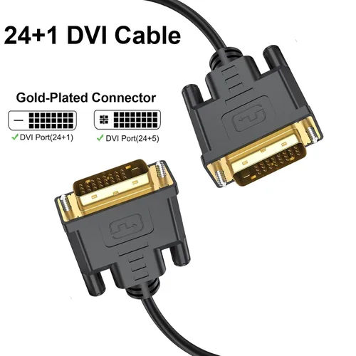 Miniatura 5 de Cable DVI a DVI de 6 pies DVI-D a DVI-D (24+1), cable de doble enlace para computadora portátil, escritorio, DVD, juegos, Monitr, HDTV, proyector