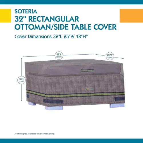 Miniatura 8 de DUCKCOVERS Soteria - Funda rectangular impermeable para mesa auxiliar/otomana de 32 pulgadas, para exteriores