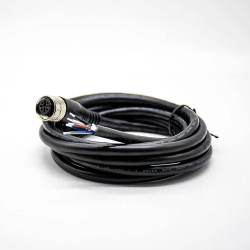 Miniatura 26 de Elecbee Cable M12 A-Code Conector recto de cabeza hembra individual Cable eléctrico de enchufe de aviación (cable de 12 pines 1M/3.3 pies)