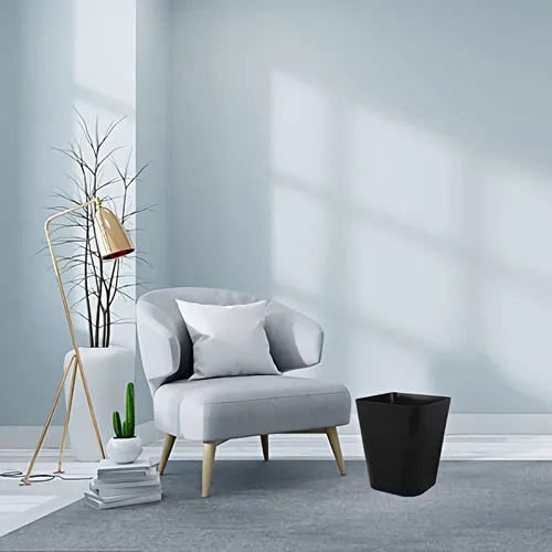 Miniatura 5 de Heagoale Basurero de plástico pequeño para baño, cesta cuadrada de basura para baño, oficina, dormitorio, oficina en casa, debajo del escritorio