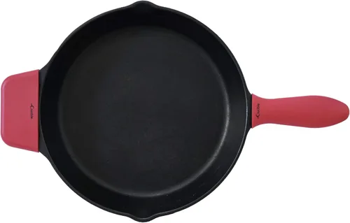 Miniatura 2 de Soportes de silicona para mango caliente, agarraderas (paquete de 5 unidades, rojo mezclado) para sartenes de hierro fundido, sartenes, sartenes