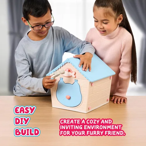 Miniatura 4 de Little Live Pets Figuras de gato para niños, juego de animales de caseta interactivo con más de 25 sonidos, juguetes al aire libre para niñas de 5+