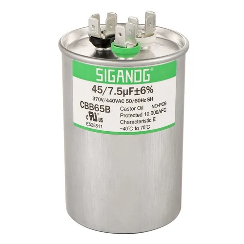 Miniatura 7 de 80/5 uF 80+5 MFD 370V o 440V CBB65 Capacitor Redondo de Arranque de Doble Funcionamiento 80 5 uF MFD 370 440 Voltios VAC para Condensador