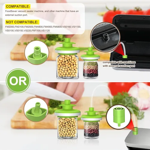 Miniatura 3 de Sellador al vacío para tarros Mason Tarros, sellador de tarros y manguera de accesorios para Foodsaver, kit de fijación al vacío de almacenamiento