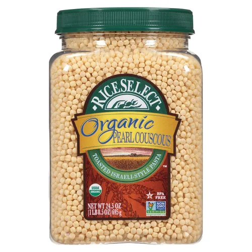Miniatura 10 de RiceSelect Cuscús Perla con Cúrcuma, Pasta de Cuscús de Trigo Estilo Israelí, Sin GMO, Frasco de 21 onzas, (Paquete de 1)