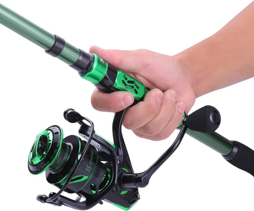 Miniatura 7 de Sougayilang Juego de caña de pescar y carrete de fibra de carbono telescópica caña de pescar 12+1BB carrete giratorio con estuche de transporte