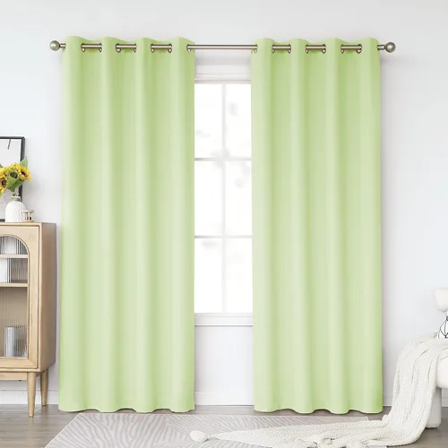 Miniatura 97 de KEQIAOSUOCAI Cortinas rosa bebé de 63 pulgadas para habitación de niñas - Con aislamiento térmico que oscurece la habitación, cortinas de ventana
