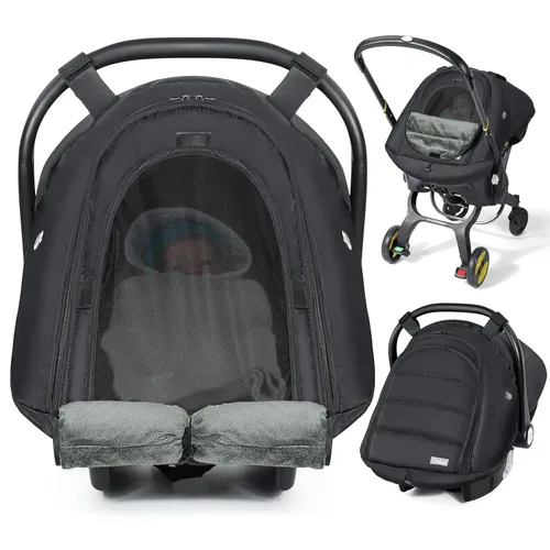 Miniatura 11 de Orzbow Funda de asiento de automóvil de invierno para bebé Funda de asiento de automóvil para bebé Toldo impermeable para asiento de coche