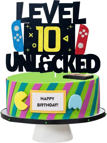 Miniatura 8 de Decoración para pastel de videojuegos desbloqueada de nivel 9 – Nivel 9 desbloqueado impresionante 2013 decoración de pastel de cumpleaños